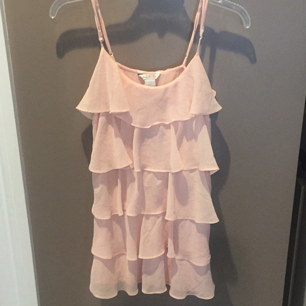 Pink ruffle tank top